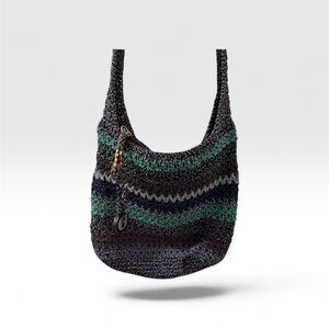 The SAK Crocheted Crossbody Bag in Blue and Green Like New!